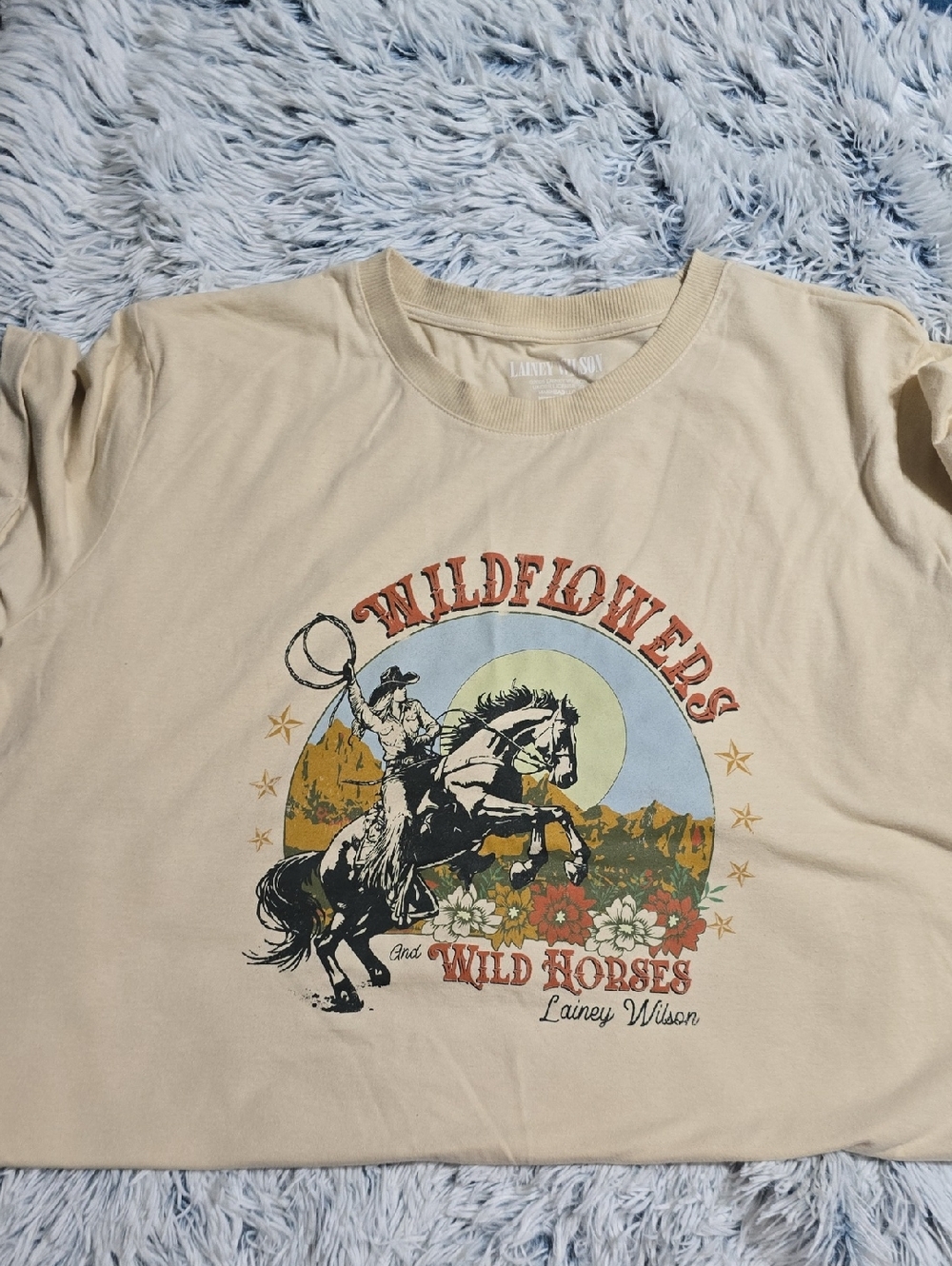 Wildflowers Wild Horses Graphic Tee - Beige